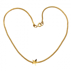 Gold Plated Serpentine Necklace with Gold Star circa 1980s
